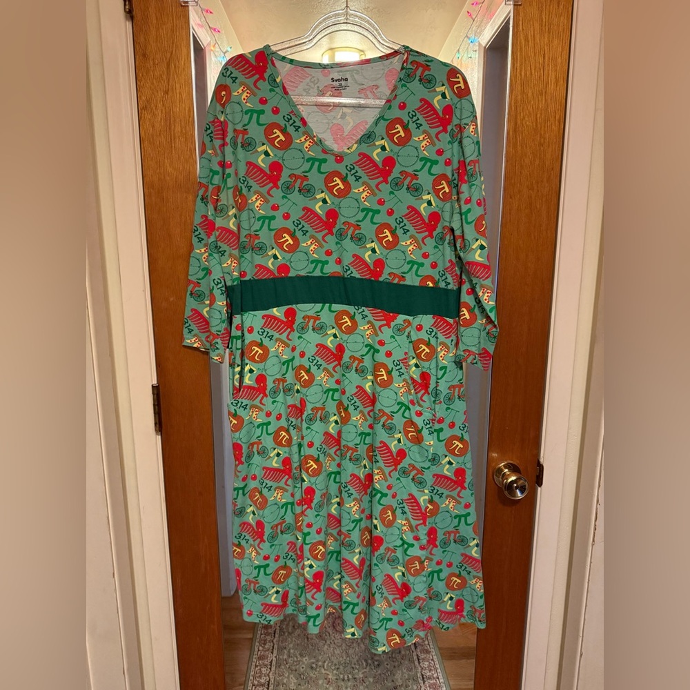 Svaha Ruby Dress Pi Puns 2XL 2X 18/20 STEM EUC organic cotton teacher